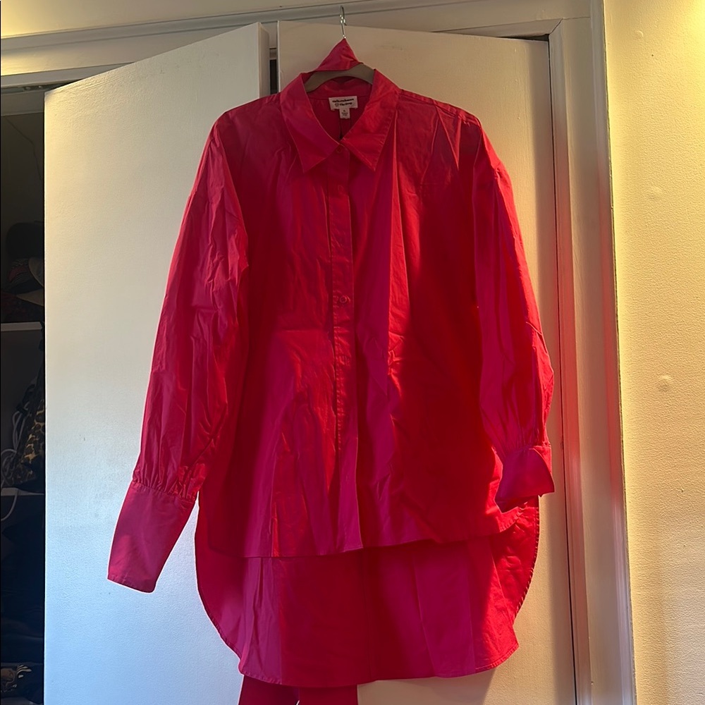 Bright Pink Button-Up Shirt
